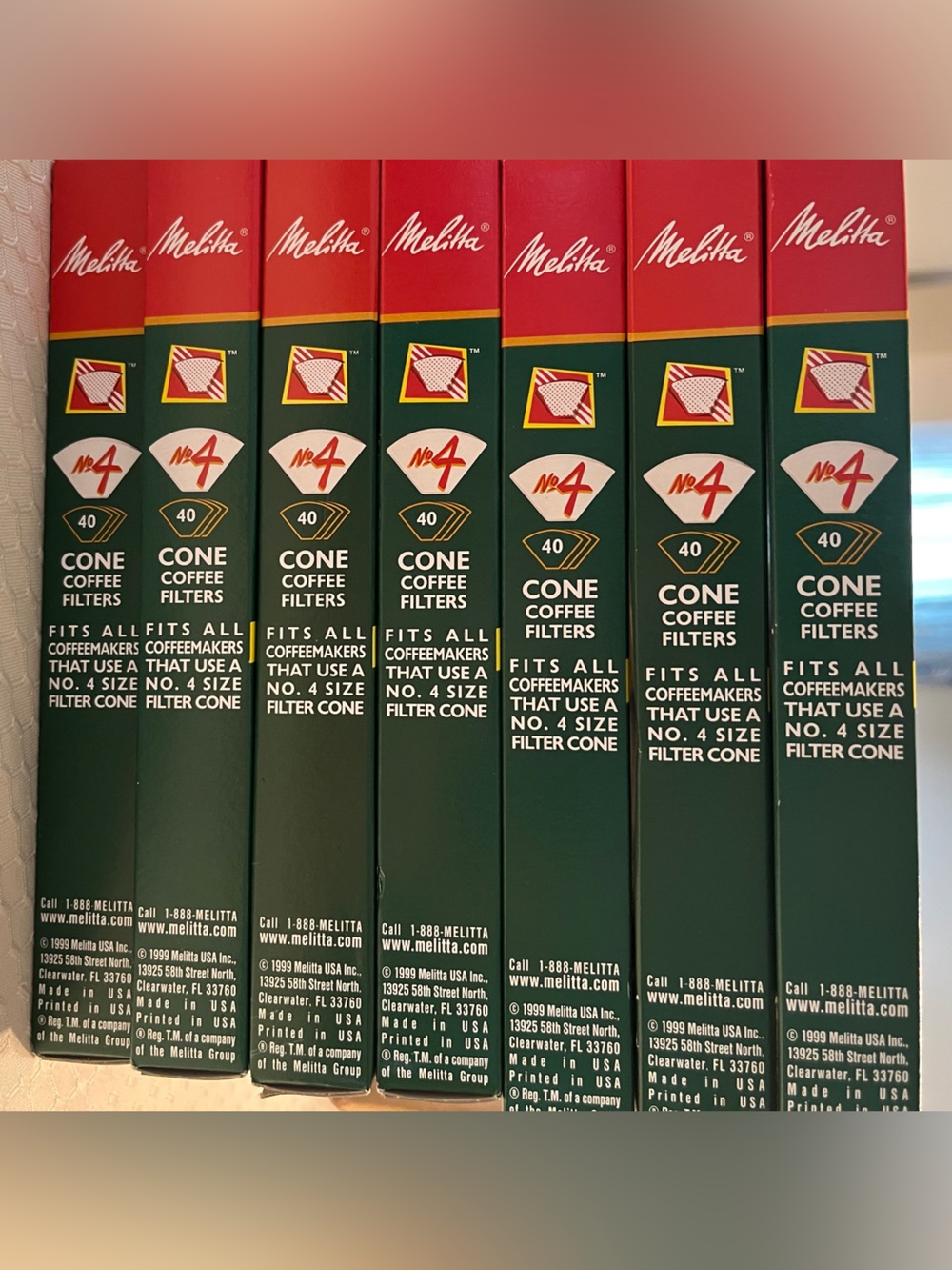 Melitta No 4 Cone Coffee Filters (7) 40 count boxes - 280 coffee filters